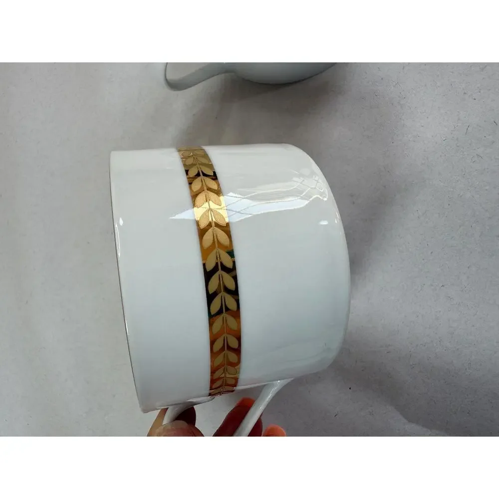Vintage Retroneu Imperial Gold Porcelain Tea Cups Set of 2 22K Gold Band China